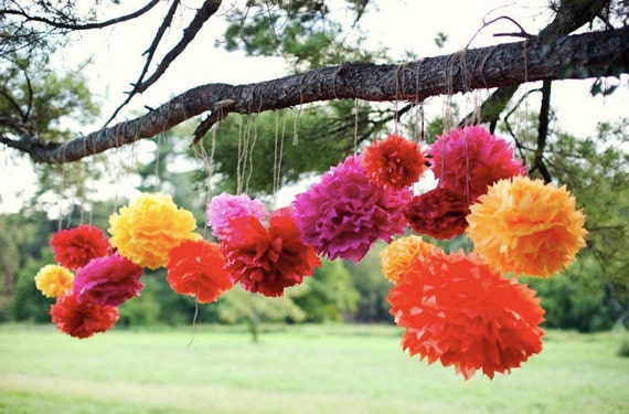 tissue paper pom poms mexican party decorations mexican etsy tissue paper flower pom poms