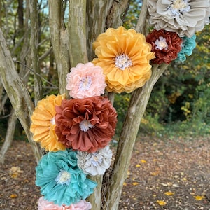 Ashlie Collection (set of 10 paper flowers) 1st birthday party, flower wall, unique wedding decorations, paper flower wall, cheap wedding