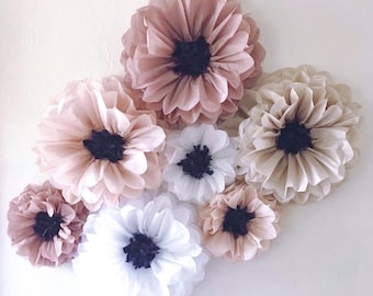 Penny Collection (set of 7 paper flowers) 1st birthday party, flower wall, unique wedding decorations, paper flower wall, cheap wedding