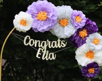 Purple Tissue Paper Flower Wall Decor, Ella Collection, Set of 5