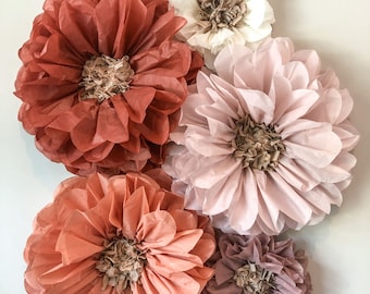 Lucielle Collection (set of 5 paper flowers) 1st birthday party, flower wall, large paper flowers, paper flower wall, paper flower wall