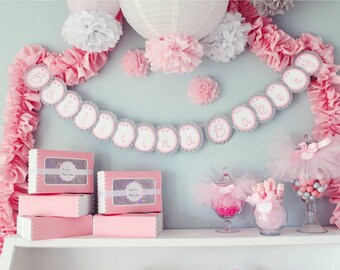 tissue paper pompoms, girly baby shower decorations, ballerina birthday party, ballerina theme baby shower, bridal shower decorations, poms