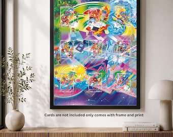 Custom Extended Art Frame for 9-Card Set From First Partner Promo 37-45 | 16x20 Card Holder Frame | Magnetic Case & Graded Display