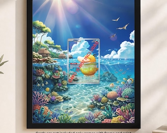Kundenspezifischer erweiterter Kunstrahmen für Psyduck 226/217 | 8x10 Kartenhalter Rahmen | Magnetische Etui & Graded Cards Display