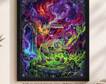 Custom Extended Art Frame for Mega Gengar 284/217 | 8x10 Card Holder Frame | Magnetic Case & Graded Cards Display
