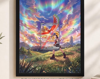 Kundenspezifischer erweiterter Kunstrahmen für Ethans Ho-Oh 230/182 | 8x10 Kartenhalter Rahmen | Magnetische Etui & Graded Cards Display