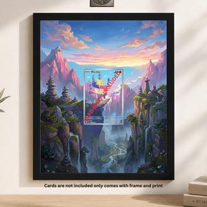 Mienfoo 133 White Flare Custom Extended Art Frame | Pokemon Card Display | Fits Zen Mountain Valley Slab & Magnetic Case Wall Decor