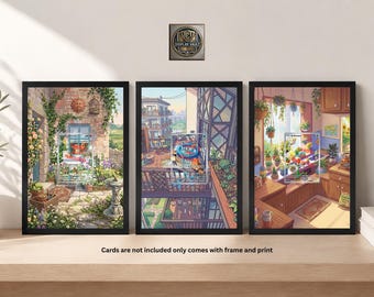 Custom Extended Art Frame for Kanto Starters 151 Extended Art Frame Trio | Bulbasaur, Charmander, Squirtle Display (8x10)