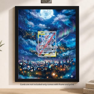 Anpassad utökad konstram för Mewtwo och Mew GX SM191 | 8x10 korthållarram | Magnetiskt fodral och graderad kortdisplay