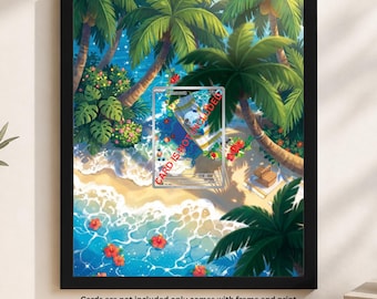Custom Extended Art Frame for Oshawott 105/086 | 8x10 Card Holder Frame | Magnetic Case & Graded Display