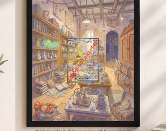 Kundenspezifischer erweiterter Kunstrahmen für Alakazam 201/165 | 8x10 TKG Halter | Magnetische Gehäuse Display & Wandkunst