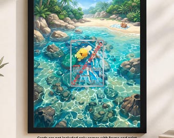 Erweiterungsrahmen für Misty's Psyduck 193/182 | 8x10 Kartenhalter Rahmen | Magnetische Etui & Graded Cards Display