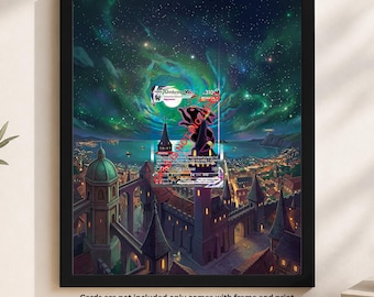 Kundenspezifischer erweiterter Kunstrahmen für Moonbreon VMAX 215/203 | 8x10 TKG Halter | Magnetische Gehäuse Display & Wandkunst