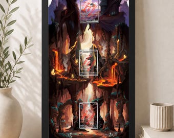 Kundenspezifischer erweiterter Kunstrahmen für Glumanda 168 Charmeleon 169 Charizard 199 | 11x22 Trio Kartenhalter | Magnetischer Fall & abgestufter Bildschirm