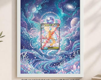 Kundenspezifischer erweiterter Kunstrahmen für Mega Dragonite 290/217 | 8x10 Kartenhalter Rahmen | Magnetische Etui & Graded Cards Display