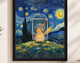 Custom Extended Art Frame for Pikachu with Grey Felt Hat 085 Promo | 8x10 Card Holder Frame | Magnetic Case & Graded Cards Display