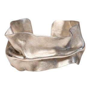 Handgefertigtes Armband aus massivem 925er Sterlingsilber | Organisches, skulpturales Armband | Einzigartiges, modernes Schmuckstück