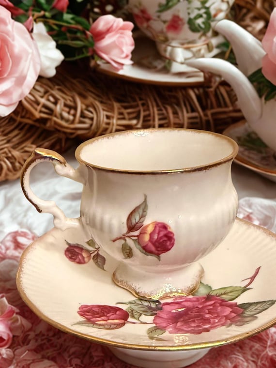 Vintage Royal Crest Fine Bone China Teacup & Saucer