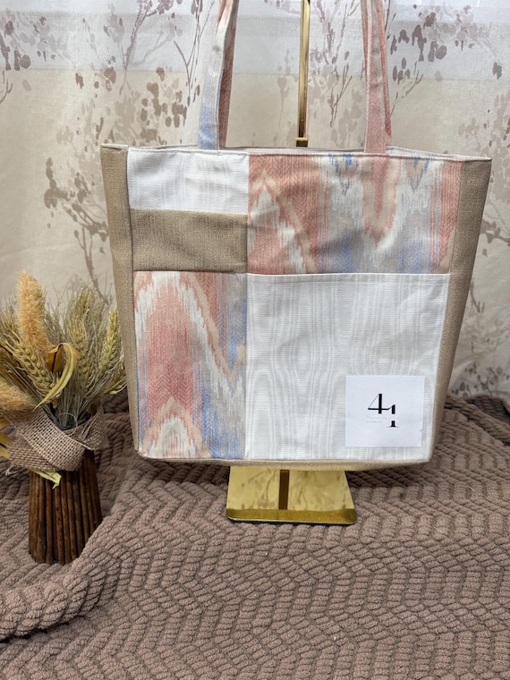 Vintage Patchwork Tote Bag – Handmade Shoulder Bag for Everyday Use