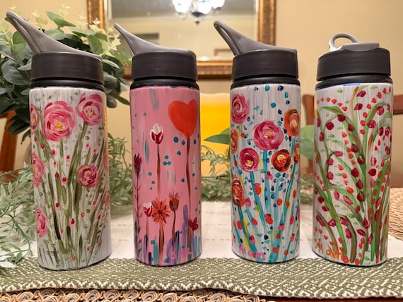 Hand‑Painted Water Bottle • Reusable Bottles
