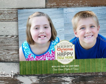 Merry Christmas Digital Holiday Card - Customizable with photo