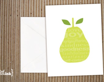 Fruits of the Spirit Pear Blank Note Cards (8 pk.) - 4.25x5.5