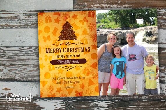 Merry Christmas Digital Holiday Card Customizable With | Etsy