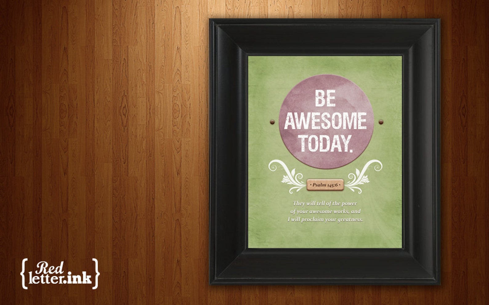 Wall Art Be Awesome Print purple Green Brown With White Etsy