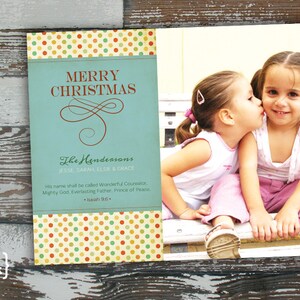 Merry Christmas Digital Holiday Card  - Customizable with scripture & photo (Isaiah 9:6)