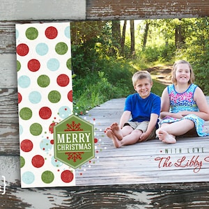 Joyeux Noël numérique Holiday Card - personnalisable avec photo