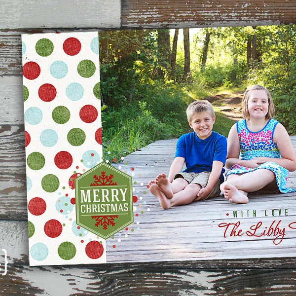 Merry Christmas Digital Holiday Card - Customizable with photo