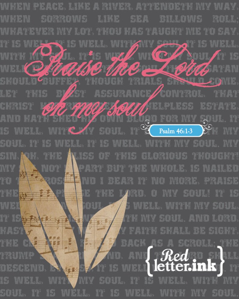 Wall Art Hymn Lyrics Praise The Lord Oh My Soul Psalm Etsy