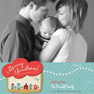 Merry Christmas Digital Holiday Card Customizable with scripture & photo Luke 2:10 image 2