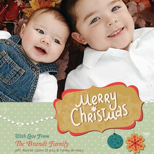 Merry Christmas Digital Holiday Card Customizable with scripture & photo Luke 2:10 image 2