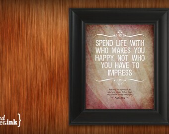 Wall Art - Who Makes You Happy Print (redish-creme textured background with white text) Psalm 68:3 - 8 x 10 Print