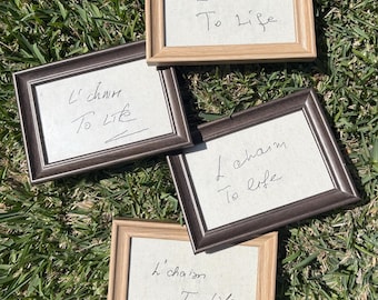 L'Chaim to Life — Holocaust Survivor Handwriting Wall Art | Embroidered Keepsake