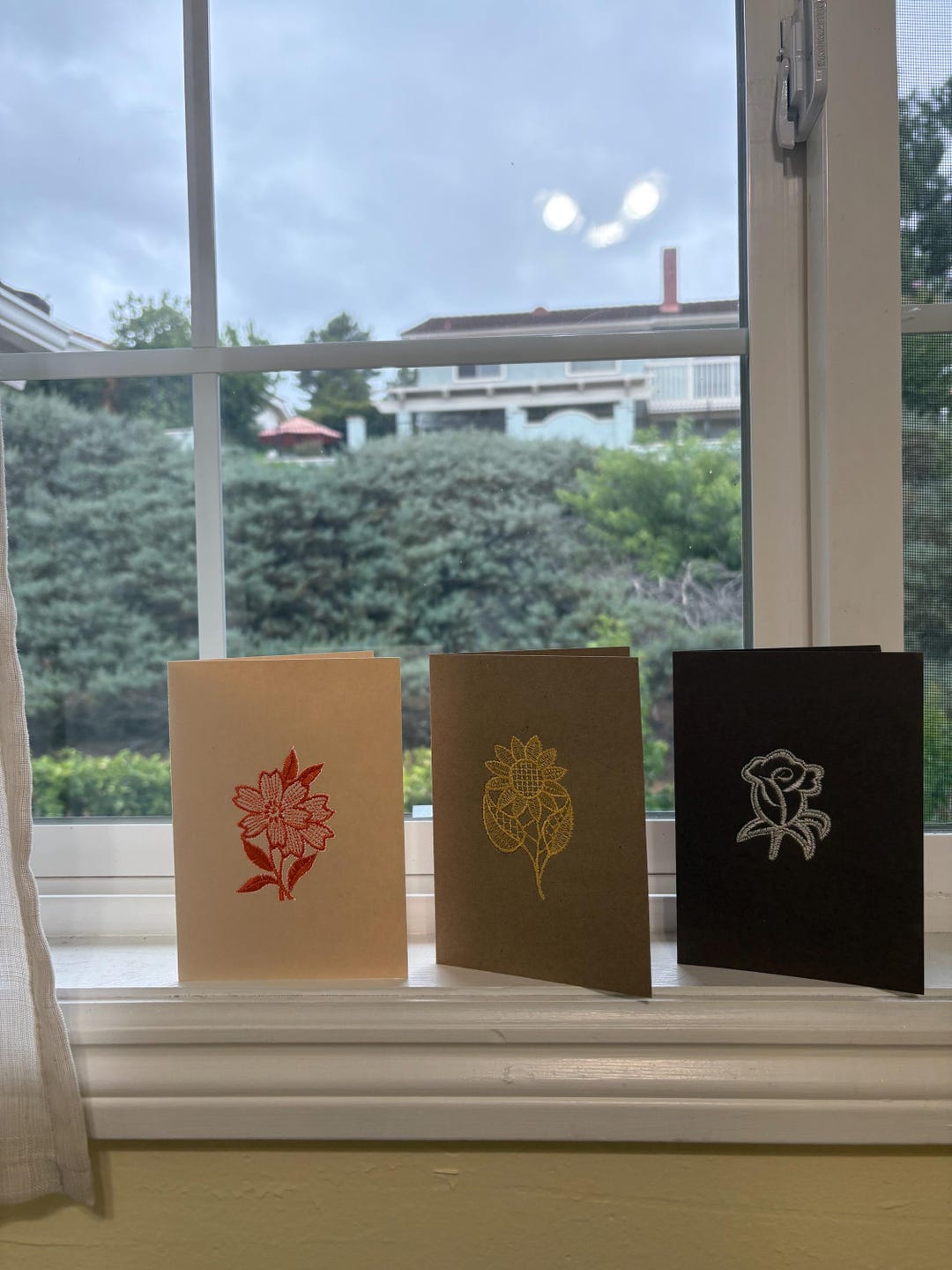 Embroidered Greeting Cards Set of 5 | Handmade Cards | Minimalist ...
