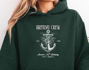Birthday Crew Sweatshirt Adult Youth Navy Anchor Party