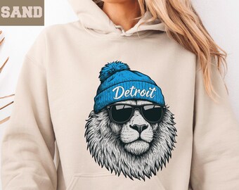Detroit Football Sweatshirt, Retro Mascot Hoodie, Game Day Apparel