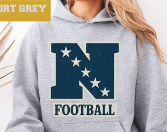N Football Sweatshirt Hoodie Retro Sports Fan Shirt Vintage Game Day Gift Apparel