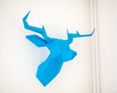 Teal Foldeer - Deer Head Papertoy