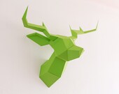 Green Foldeer - Deer Head Papertoy