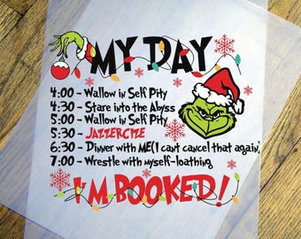 Grinch My Day Booked DTF transfer Ready To Press Christmas Dtf Heat Press