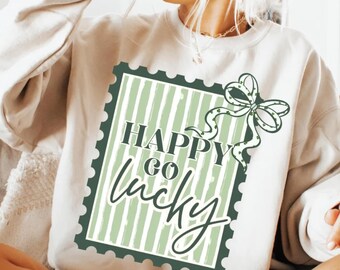 Happy Go Lucky Timestamp, St Patrick's Day T-Shirt, Comfort Colors Shirt, St. Patricks Day Sweater