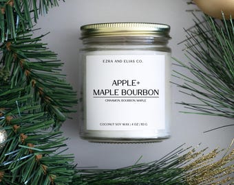 Apple Maple Bourbon Candle 4 oz | Hand-Poured Fall Fragrance