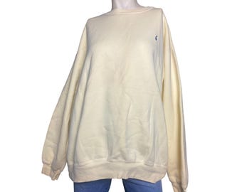 Polo Ralph Lauren XL Cream Fleece Crewneck Sweatshirt Embroidered Pony