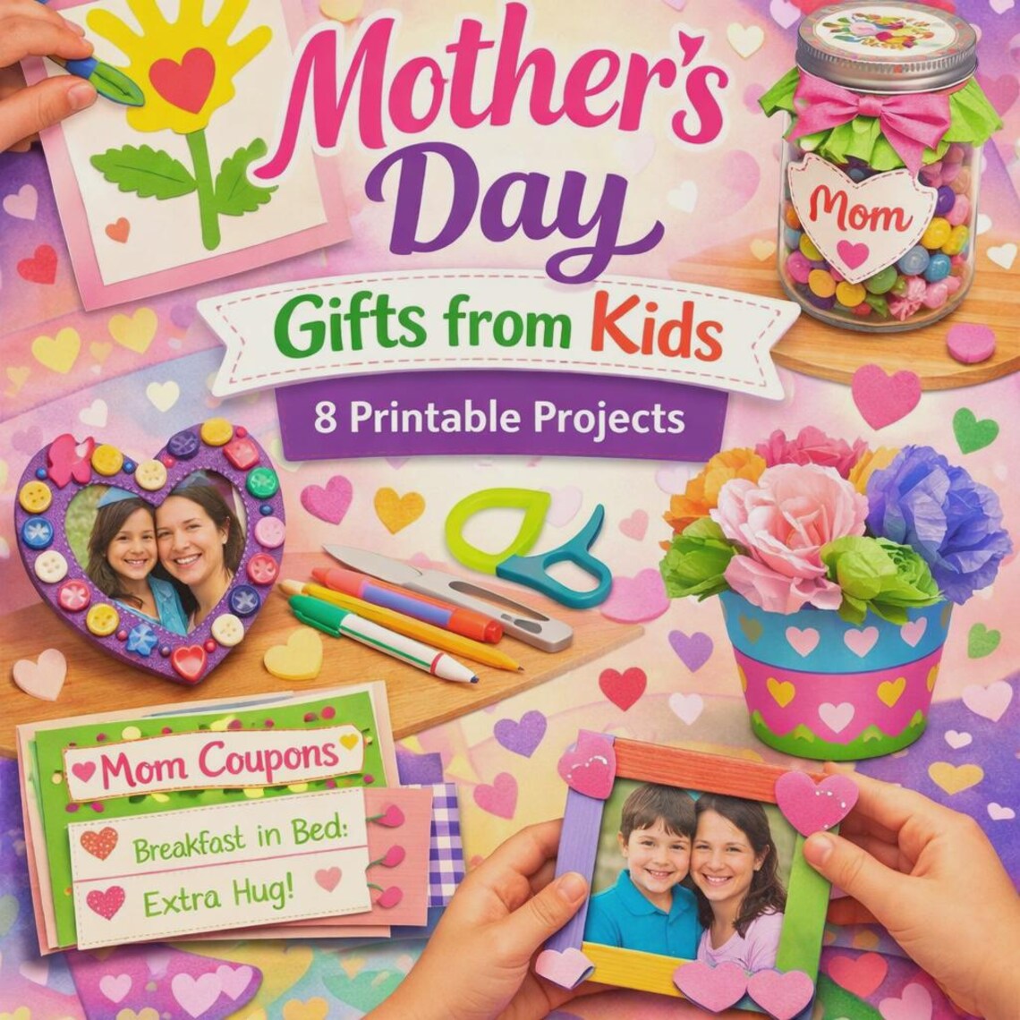 Creative Mother's Day Gifts From Kids - 8 Printable PDF Projects Bundle ...