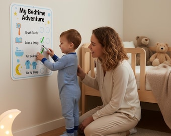 Toddler Bedtime Routine Chart Bundle: Visual Kids Checklist (Instant Download)