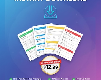 255+ ChatGPT Prompts Library: Business, Marketing, Content (Digital Download)