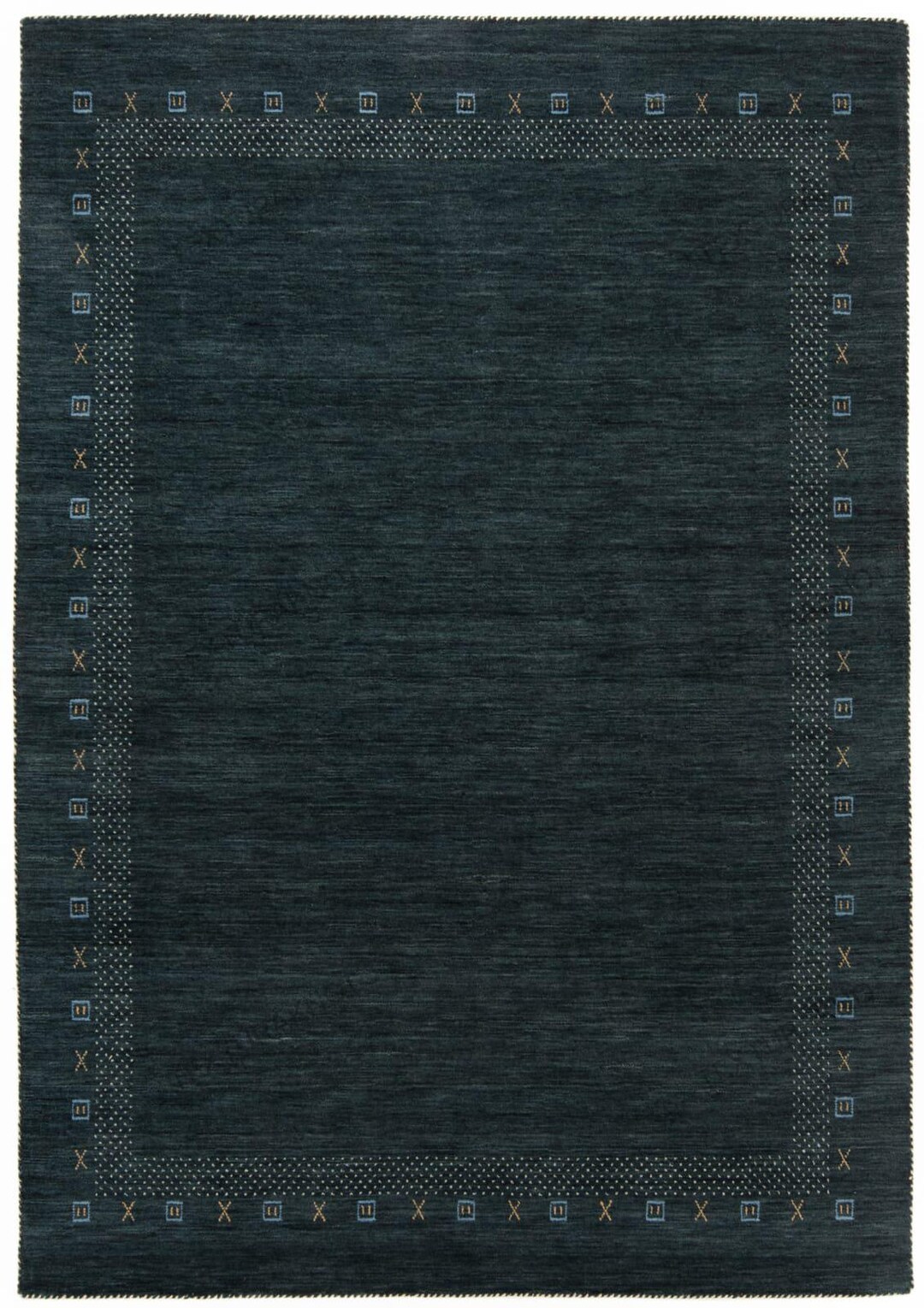 Wool Rug Bordered Design Handloom Teal Wool Rug: Geometric Border, Minimalist Design - Etsy Canada